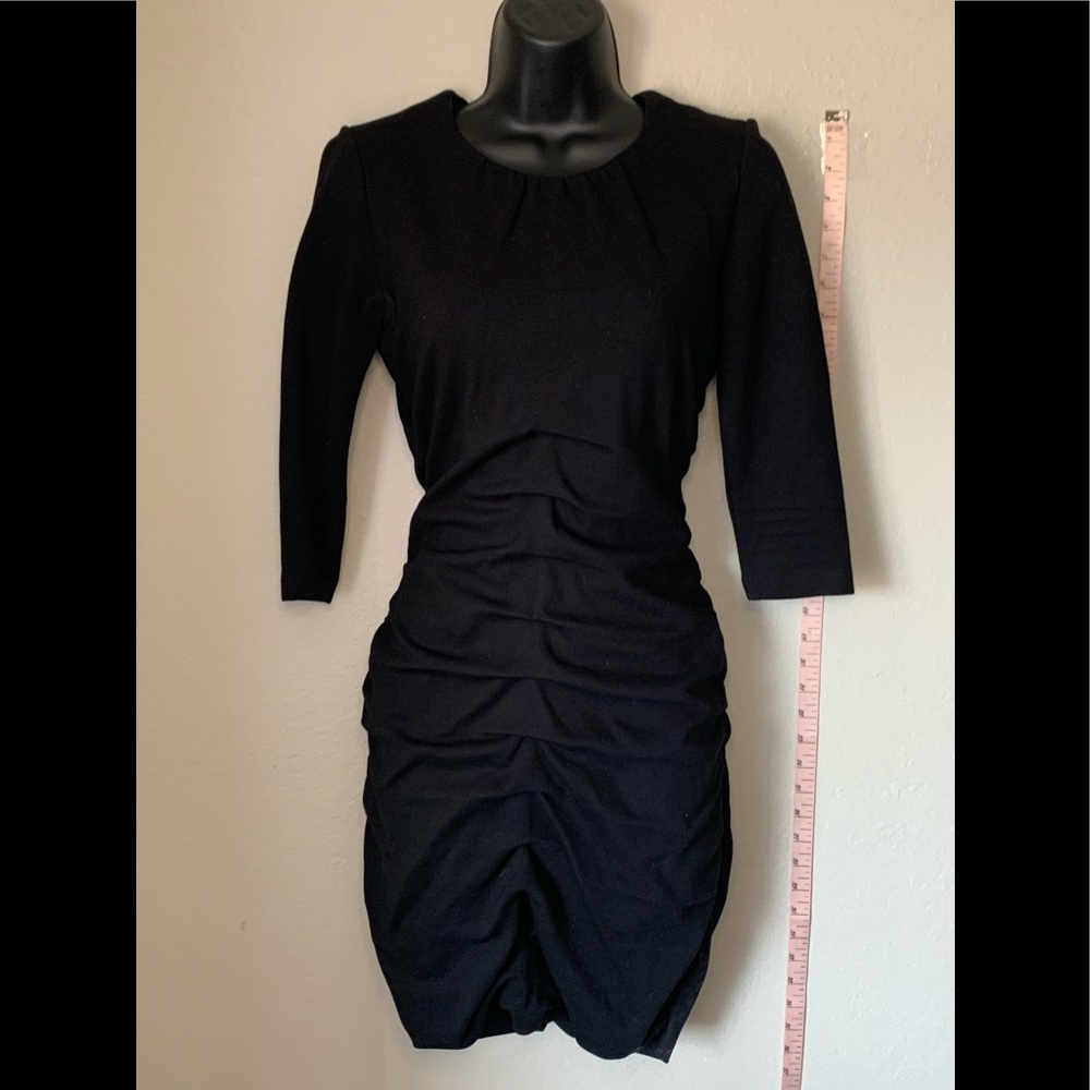Taylor Black Ruched Dress